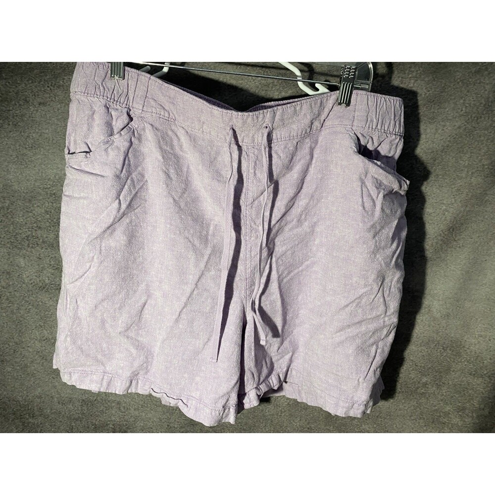 Lane Bryant Linen Blend Pull On Elastic Waist Drawstring Shorts Sz 18/20